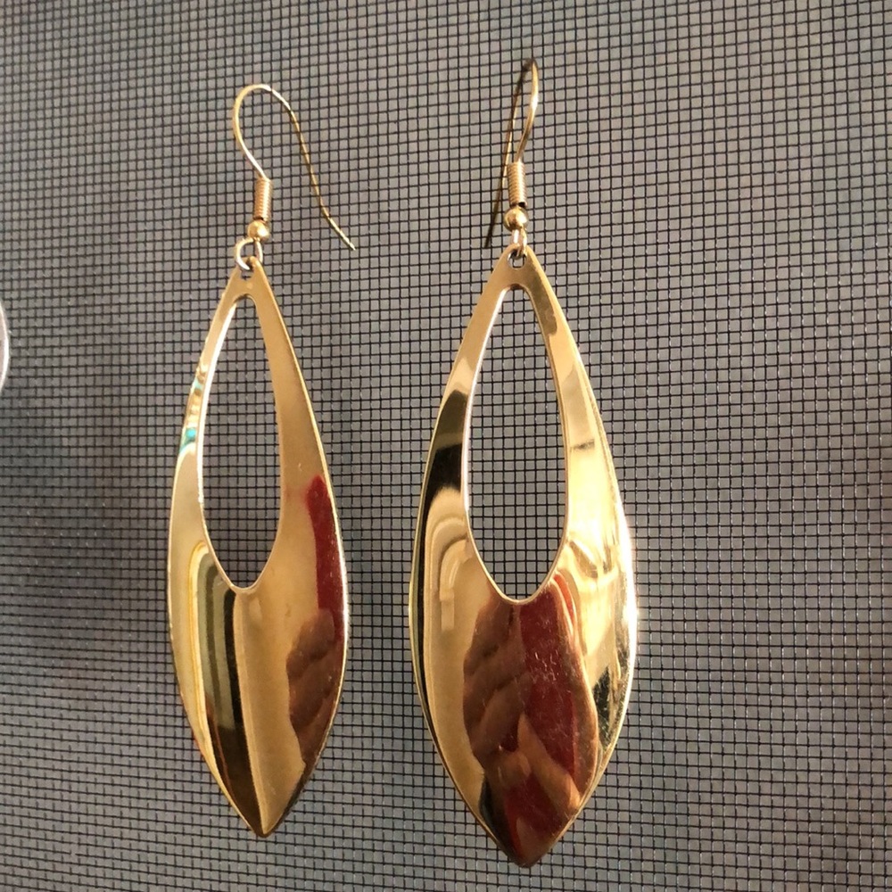 ED FORCE Oversized geometric gold metallic earrings Metallic statement Quiet Lux - Picture 2 of 9